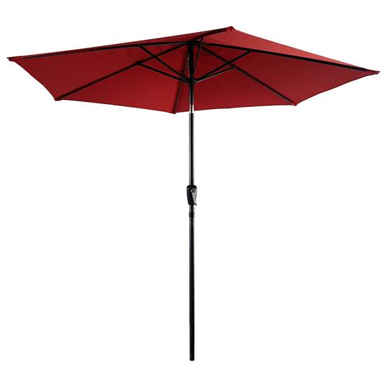 Parasol droit HAPUNA rond 2,70m de diamètre rouge - HAPPY GARDEN - Imagen 1