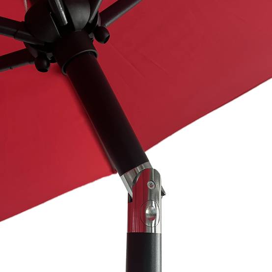 Parasol droit HAPUNA rond 2,70m de diamètre rouge - HAPPY GARDEN - Imagen 6