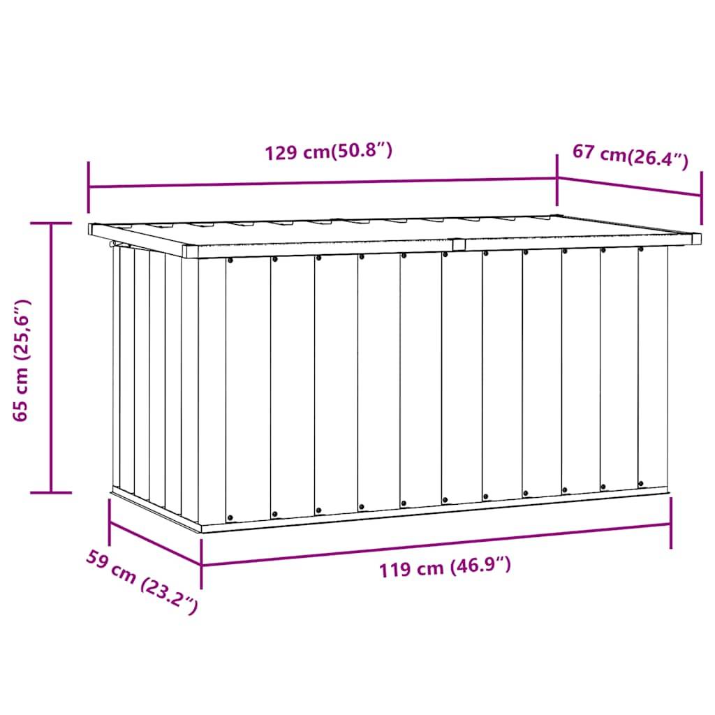 Coffre de Jardin en Acier Galvanisé Robuste pour Rangement Extérieur Anthracite 129x67x65 cm – ComfortXL Outdoor Living - Image 5