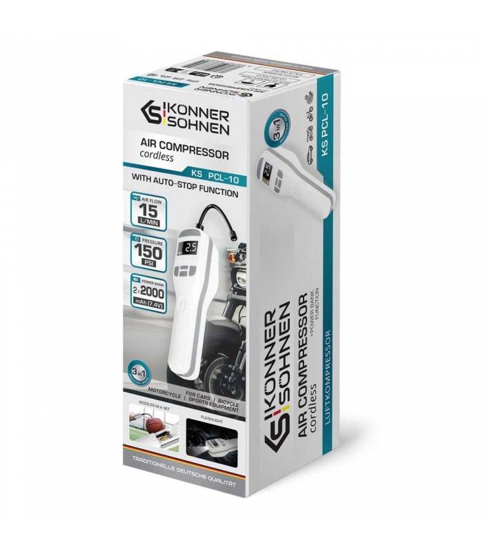 Compresseur d'air à batterie 10 bars, Manomètre digital - Könner  Söhnen KS PCL-10 - Image 4