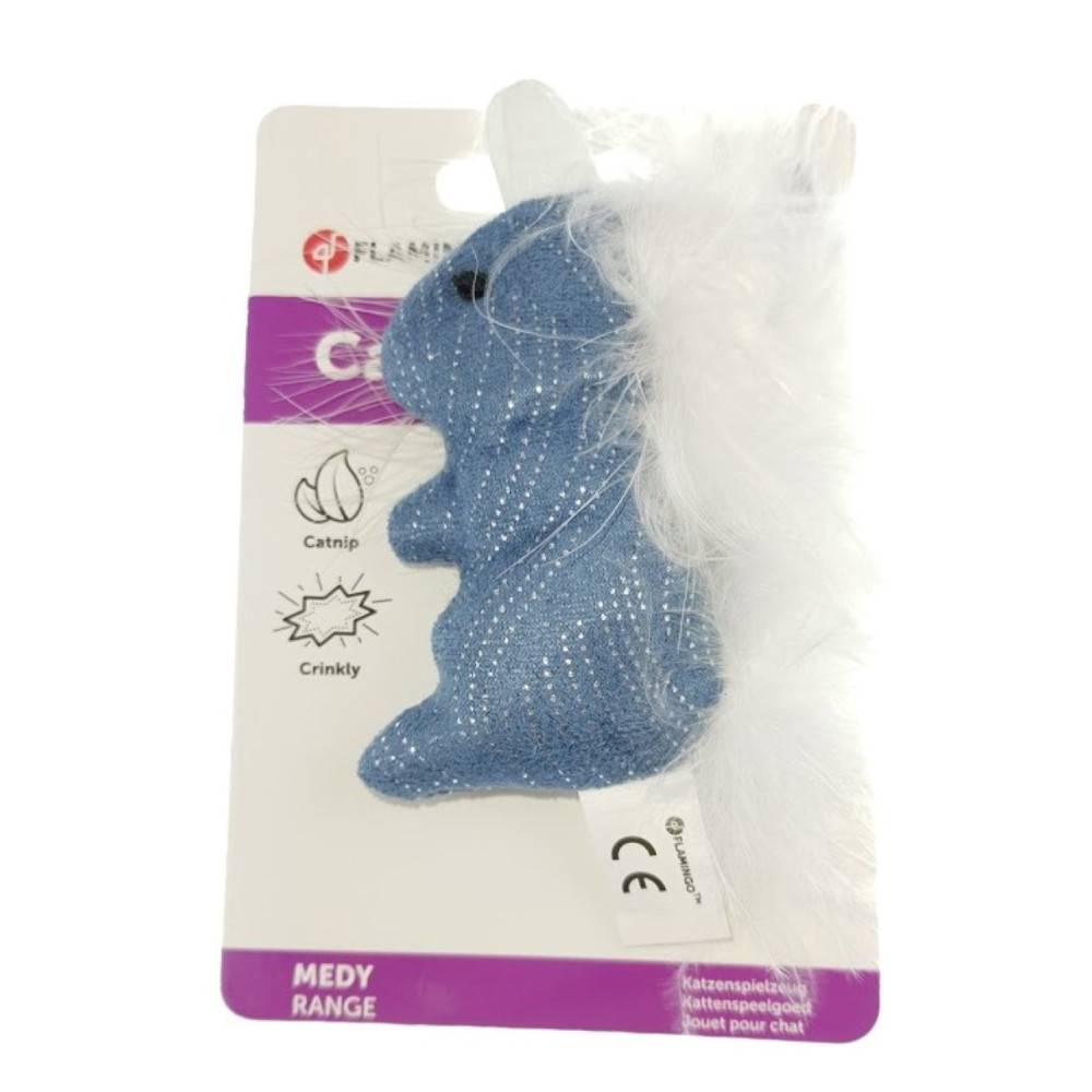 Jouet Ecureuil Medy bleu taille 8.5 x 9.5 cm pour chat - Imagen 3