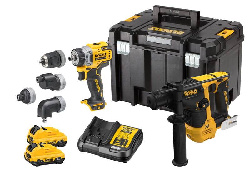 Dewalt - Kit 2 Outils XR 12V 3Ah Li-Ion Brushless DEWALT Perceuse-visseuse + Visseuse à chocs - DCK2101L2T-QW