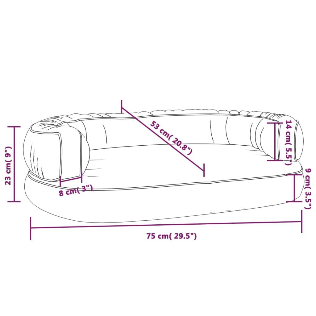 Vidaxl - Lit pour chien ergonomique Mousse Marron 75x53 cm Similicuir vidaXL 171320 - Imagen 3