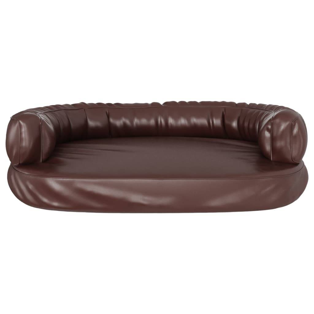 Vidaxl - Lit pour chien ergonomique Mousse Marron 75x53 cm Similicuir vidaXL 171320 - Imagen 5