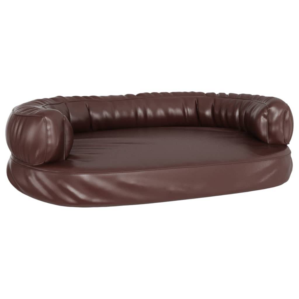 Vidaxl - Lit pour chien ergonomique Mousse Marron 75x53 cm Similicuir vidaXL 171320 - Imagen 2