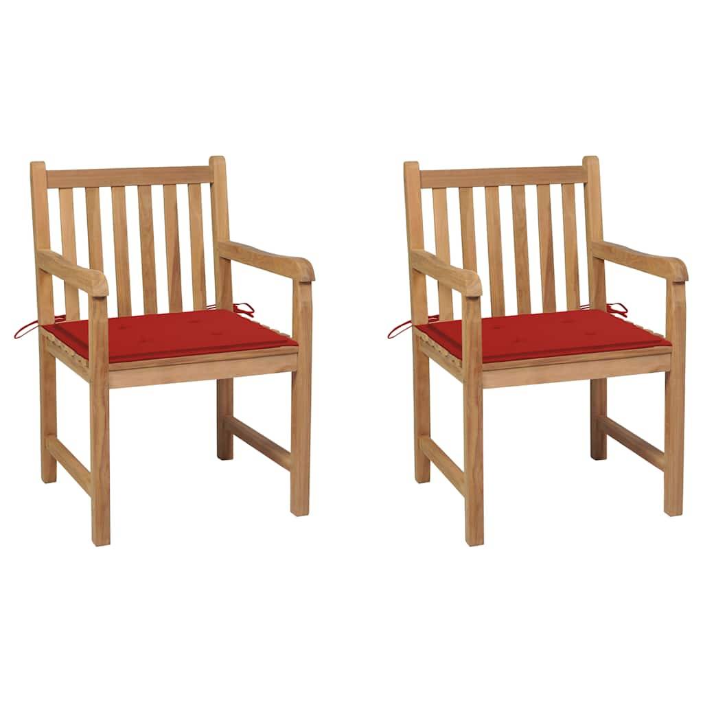 PANGIVO - Chaise de jardin bois teck rouge 58 x 60 x 90 cm - PANGIVO - Image 1