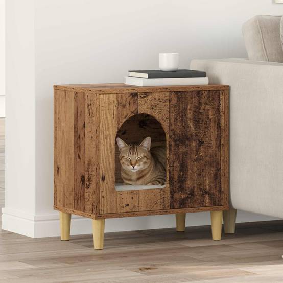 Vidaxl - Maison pour chat Bois ancien 51 x 30 x 52 cm Bois d'ingénierie vidaXL 8000669 - Image 1