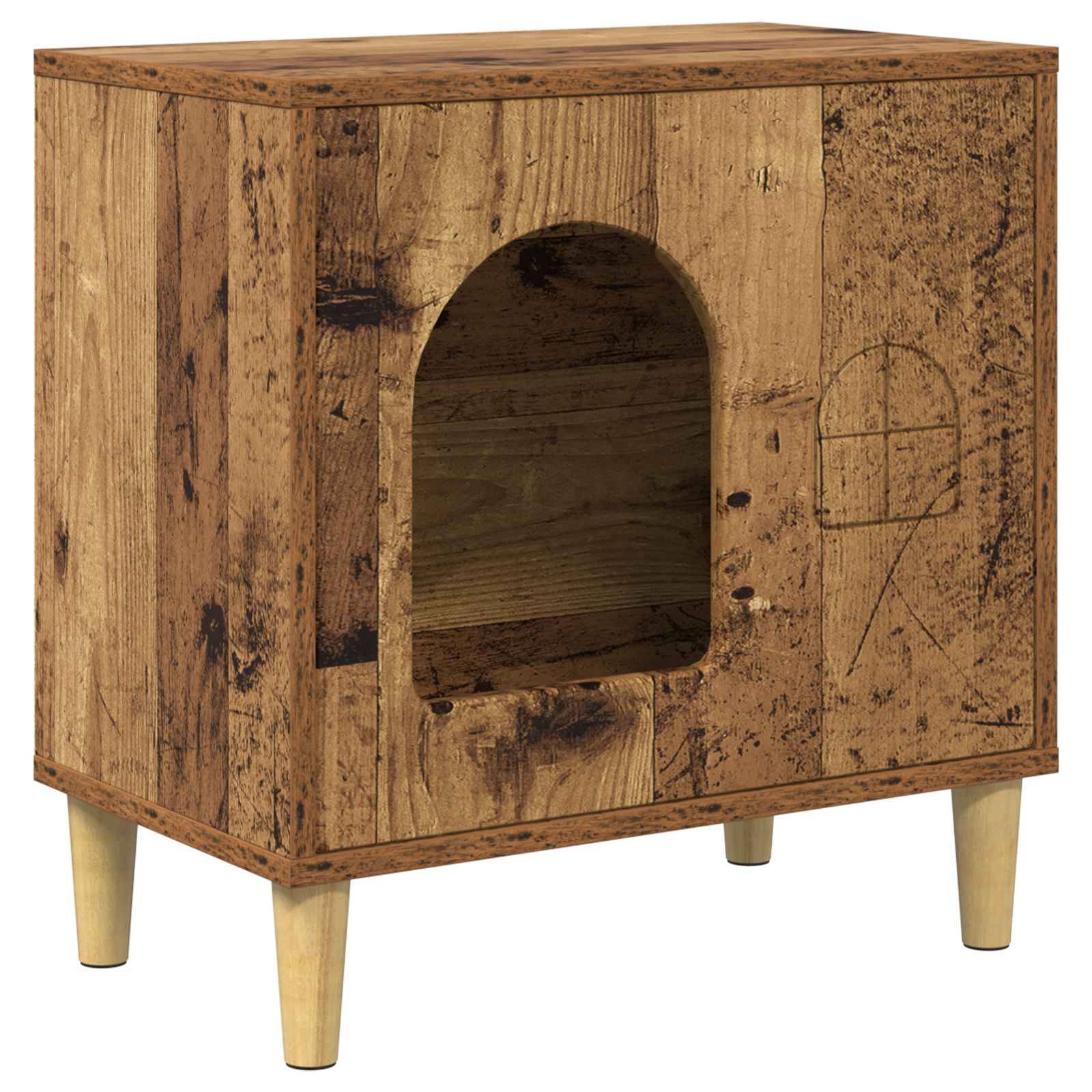 Vidaxl - Maison pour chat Bois ancien 51 x 30 x 52 cm Bois d'ingénierie vidaXL 8000669 - Image 2