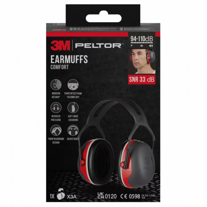 3M Casque anti-bruit PELTOR™ X3A, SNR 33 dB, noir - Image 4
