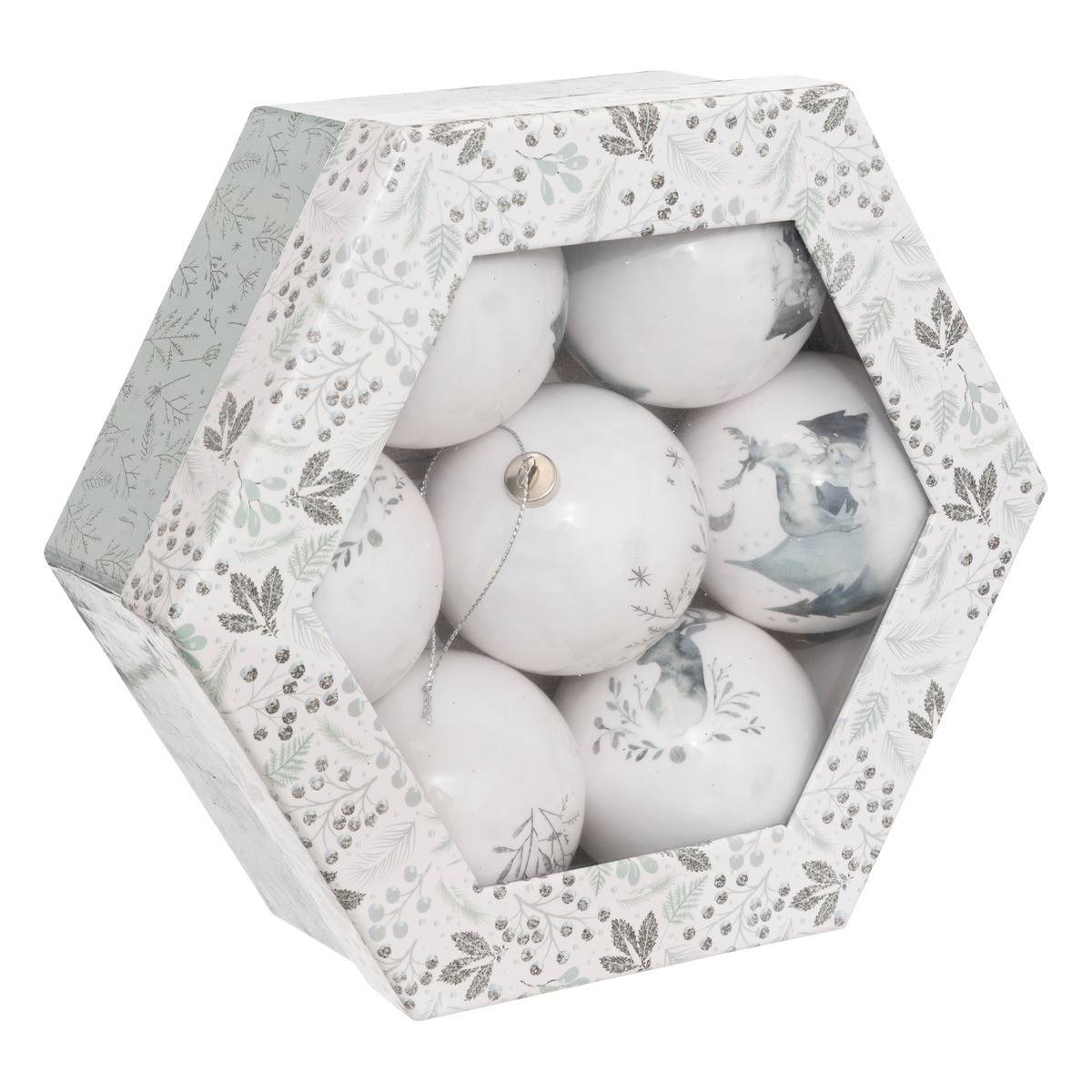 Fééric Lights & Christmas - Déco de sapin Coffret 7 Boules de Noël D 7.5 cm - Imagen 1