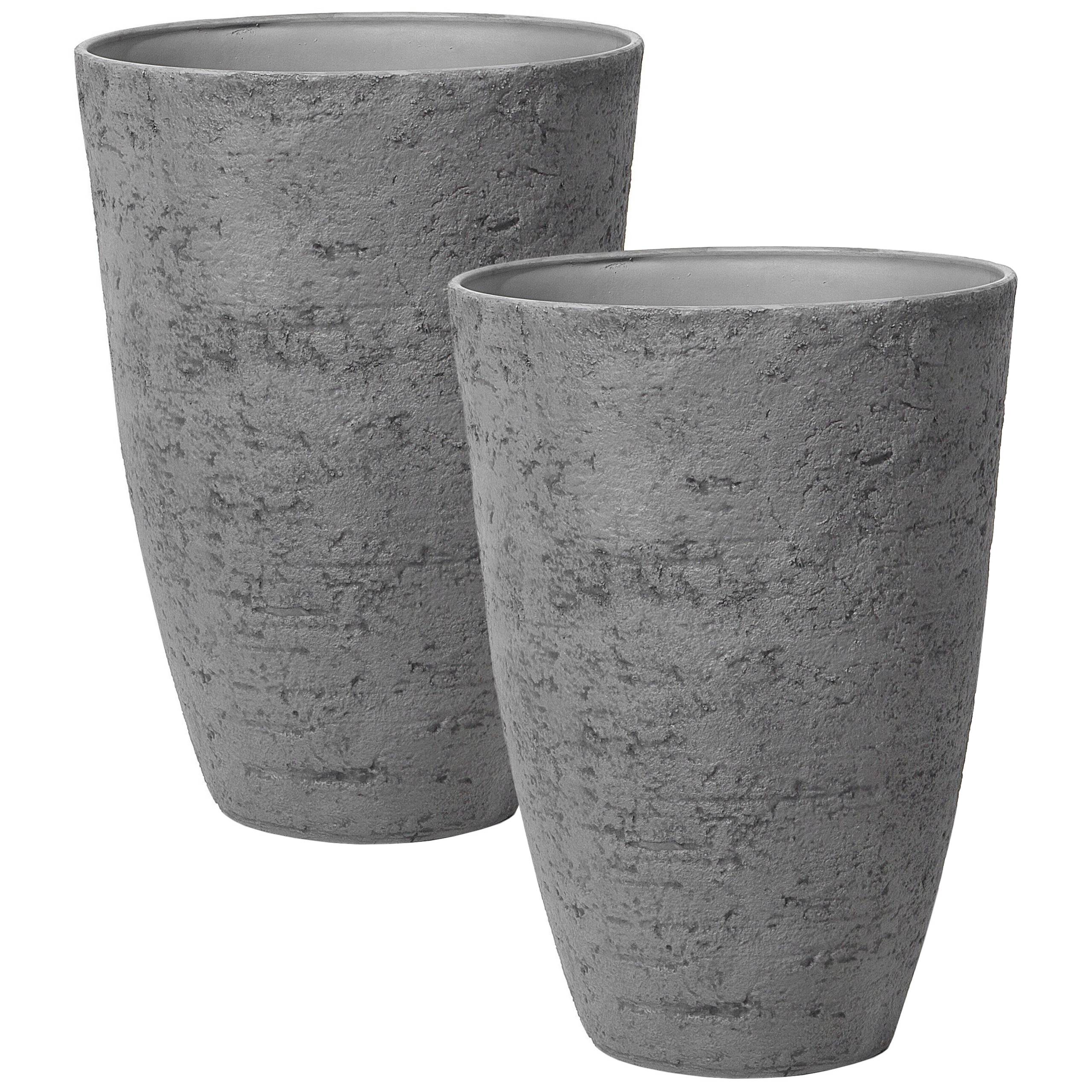 Beliani - Cache-pot d'extérieur Fibre d'argile Gris CAMIA - 51x51x71- Beliani - Imagen 2