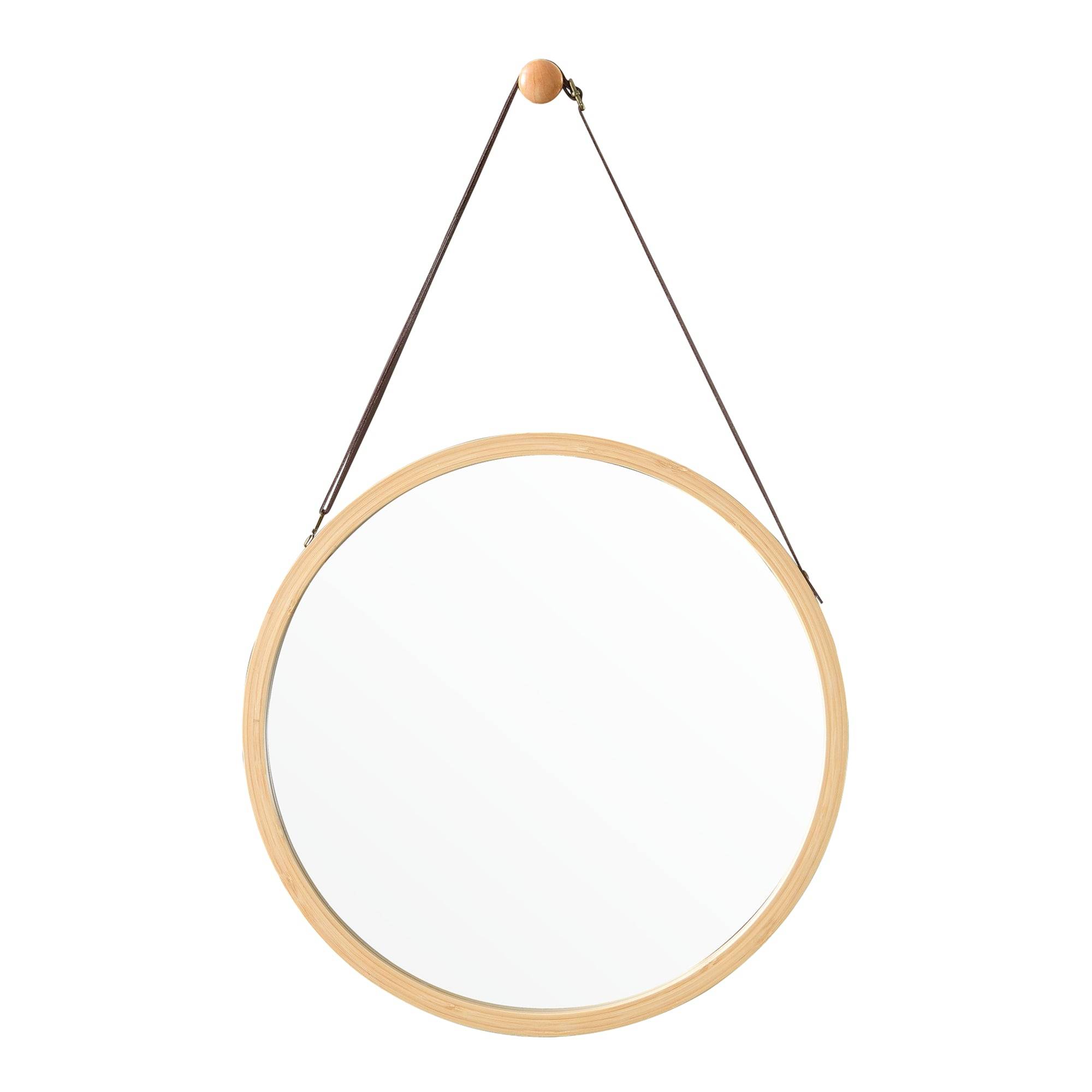 Helloshop26 - Miroir mural avec cadre en bambou 35 cm - Imagen 3