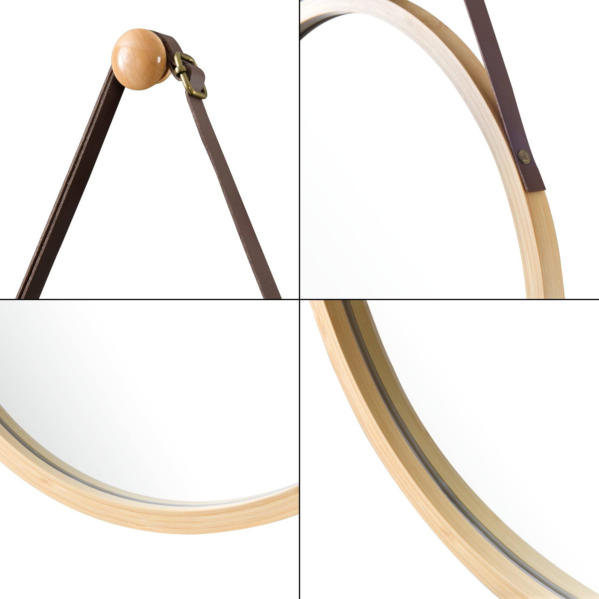 Helloshop26 - Miroir mural avec cadre en bambou 35 cm - Imagen 5