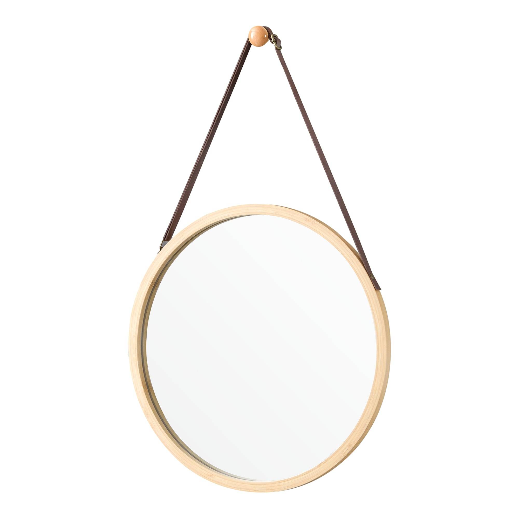 Helloshop26 - Miroir mural avec cadre en bambou 35 cm - Imagen 1