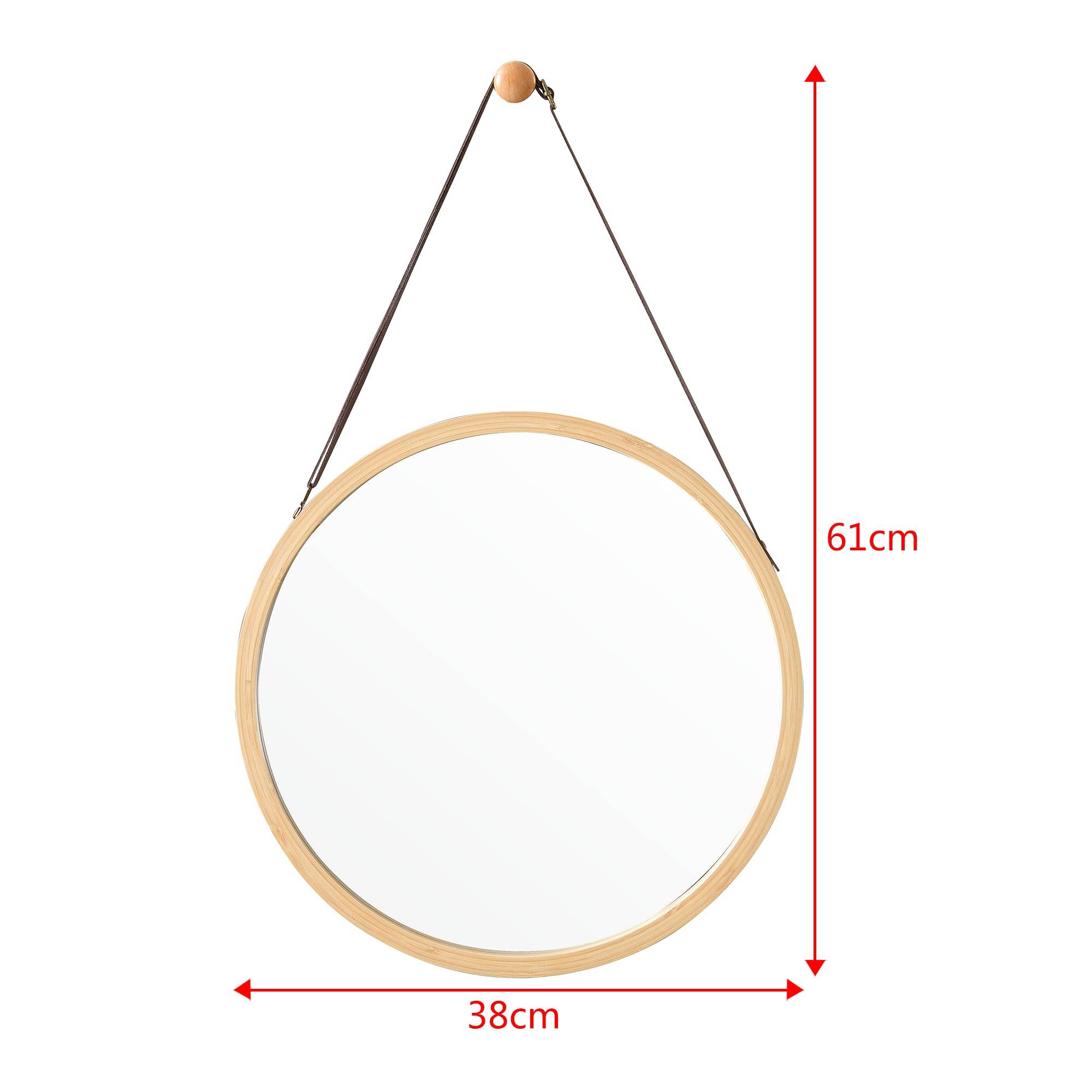 Helloshop26 - Miroir mural avec cadre en bambou 35 cm - Imagen 2