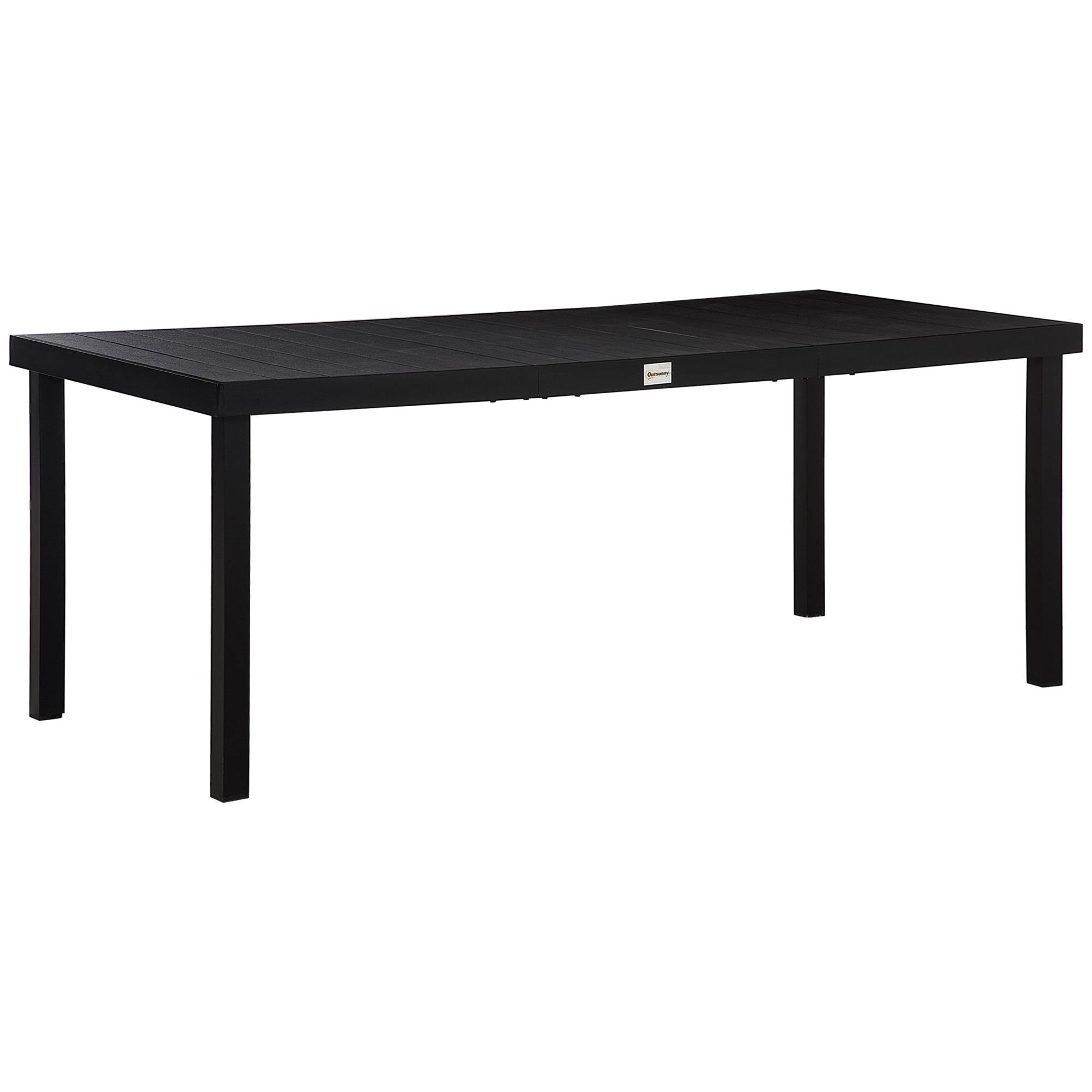 Table de jardin aluminium terrasse 8 personnes plateau imperméable noir 190x90 - ComfortXL Outdoor Living - Image 2