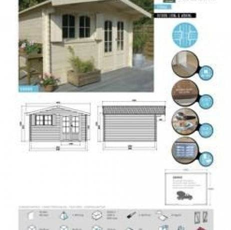 Abri de jardin Tignes en bois 14,25 m², Toiture Shingle vert, Plancher Non - Imagen 5