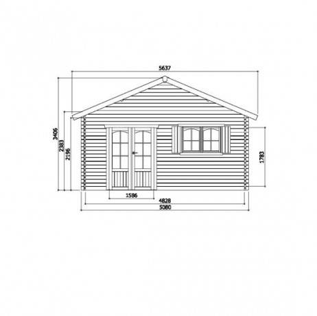 Abri de jardin Tignes en bois 14,25 m², Toiture Shingle vert, Plancher Non - Imagen 3