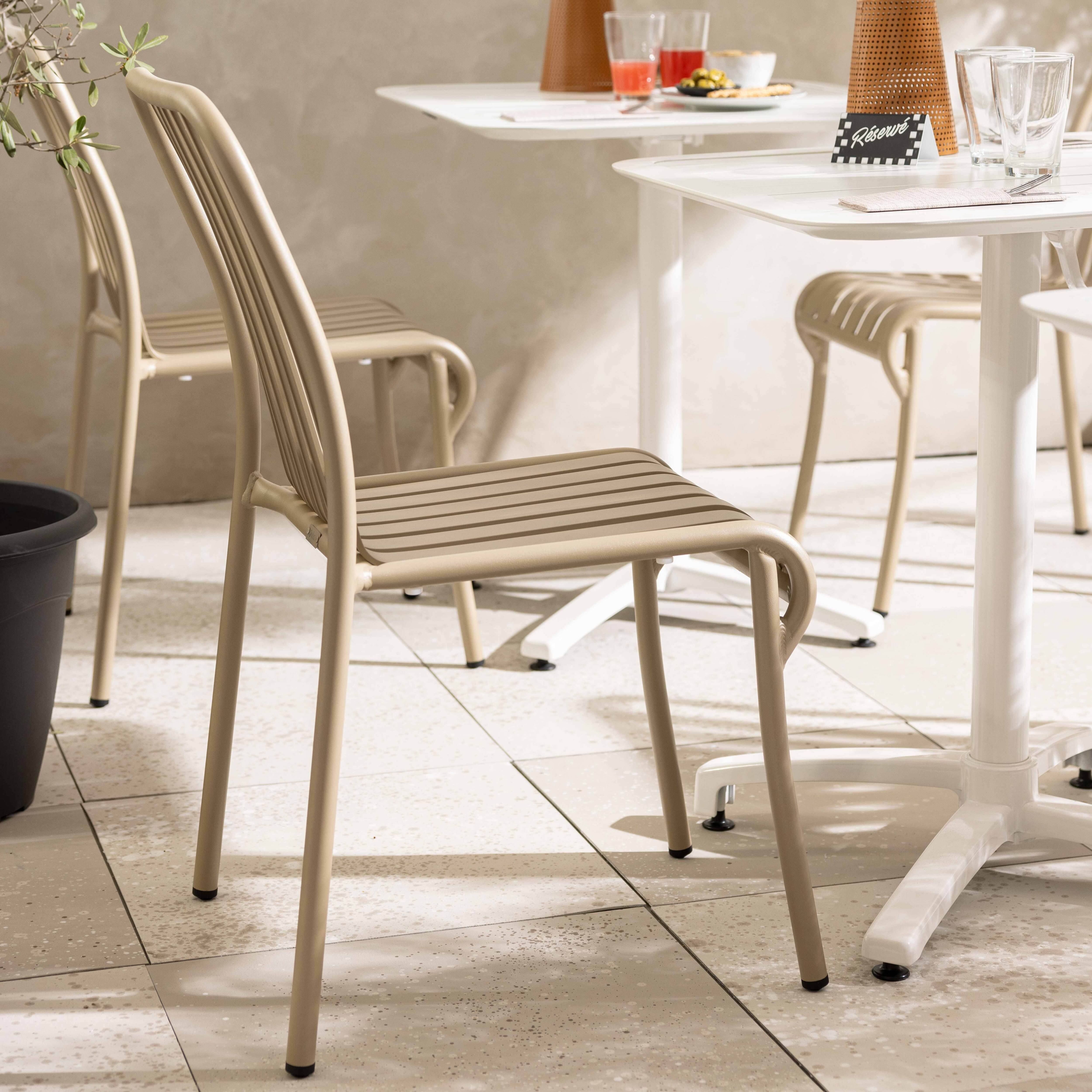 Oviala - Chaise design de terrasse en aluminium taupe Faro - Oviala - Imagen 5