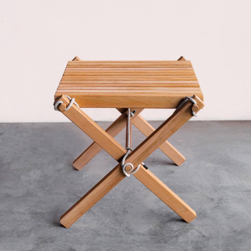 Table basse de jardin en teck blanc Relax - Image 4