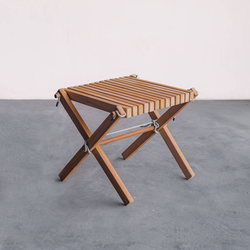 Table basse de jardin en teck blanc Relax - Image 3