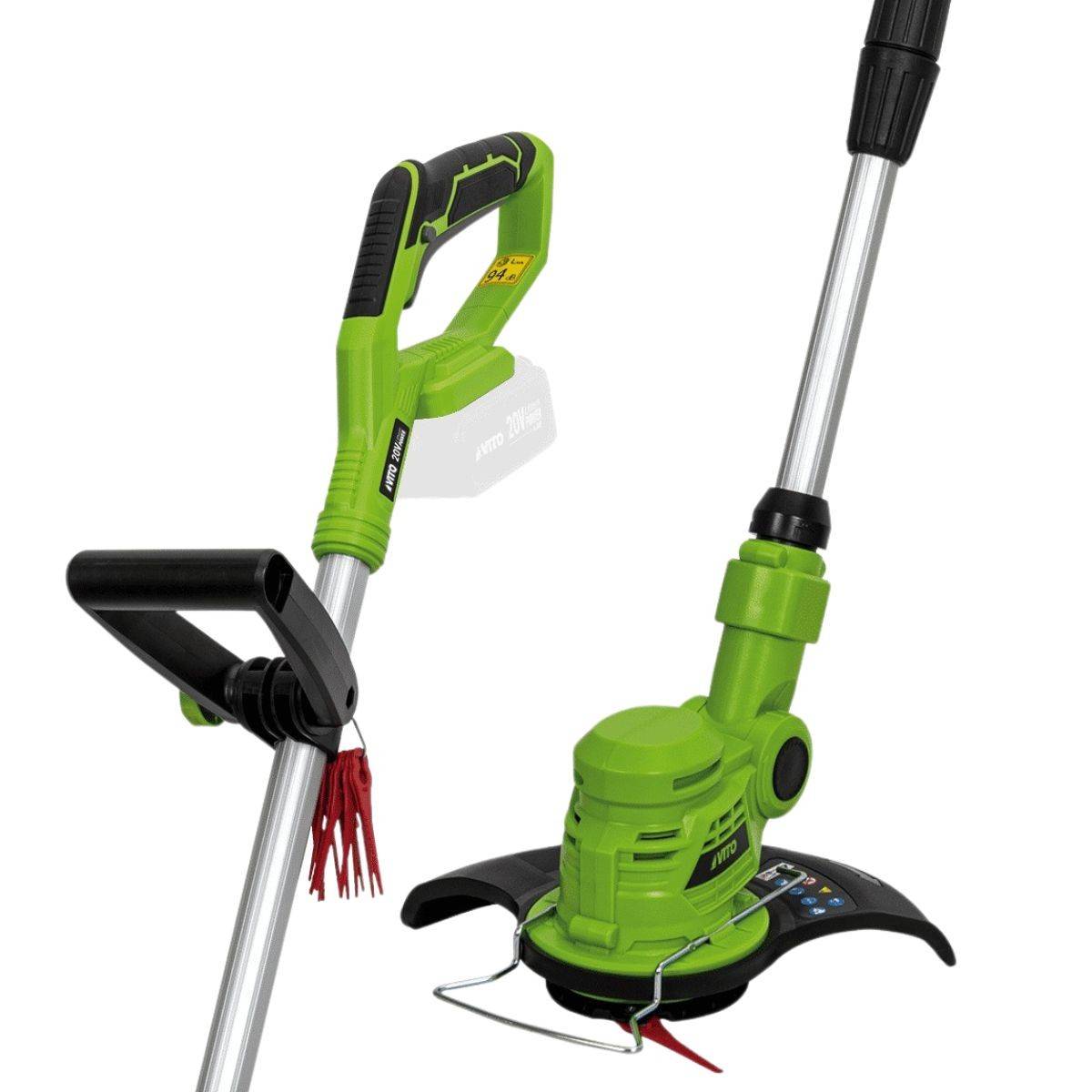 Pack 2 outils 20V Coupe Bordure + Taille Haies + 2 Batteries Lithium 2.0Ah + Jeu de 20 lames + Chargeur VITO - Image 2