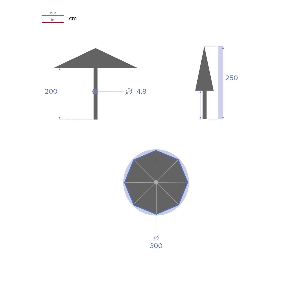 Hesperide - Parasol droit rond "Loompa" jaune moutarde 3m en aluminium Hespéride - Imagen 9