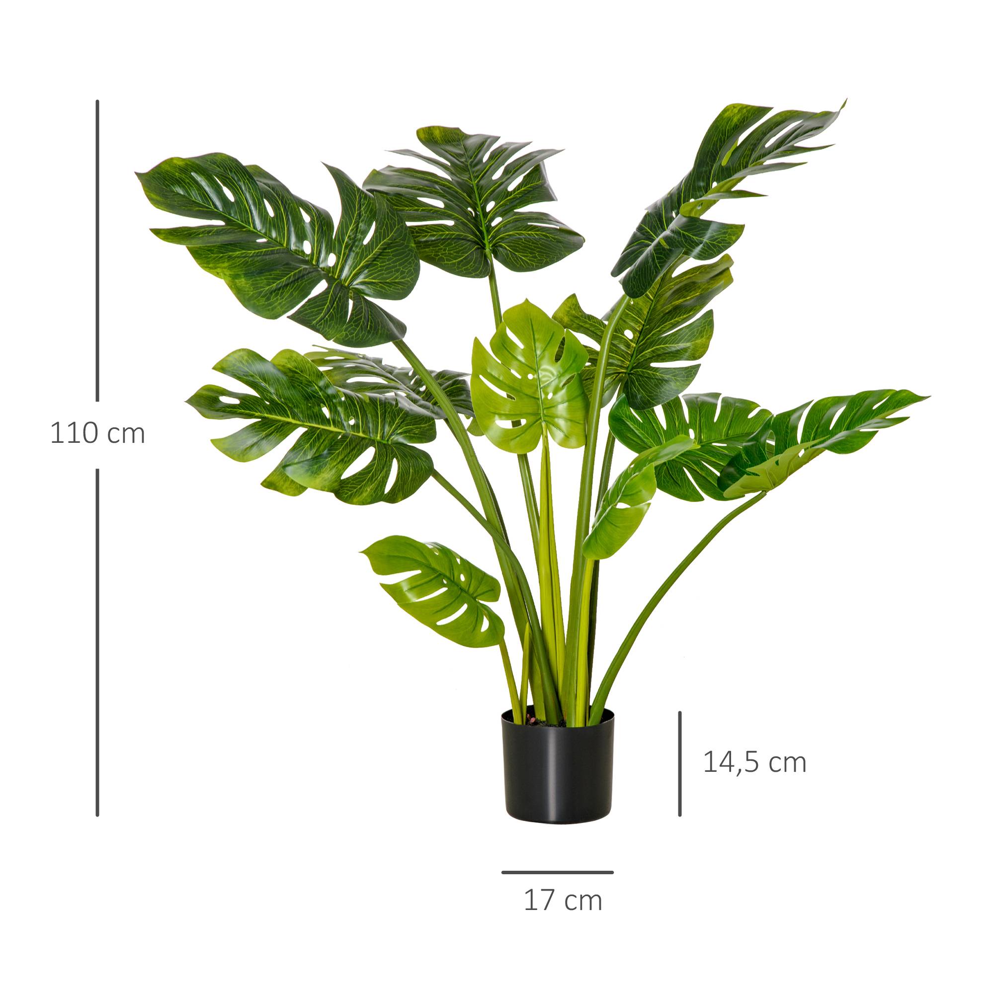 Plantes artificielles Monstera artificielle 110 cm pot plante intérieur décorative bureau pot plastique intérieur extérieur - Image 4