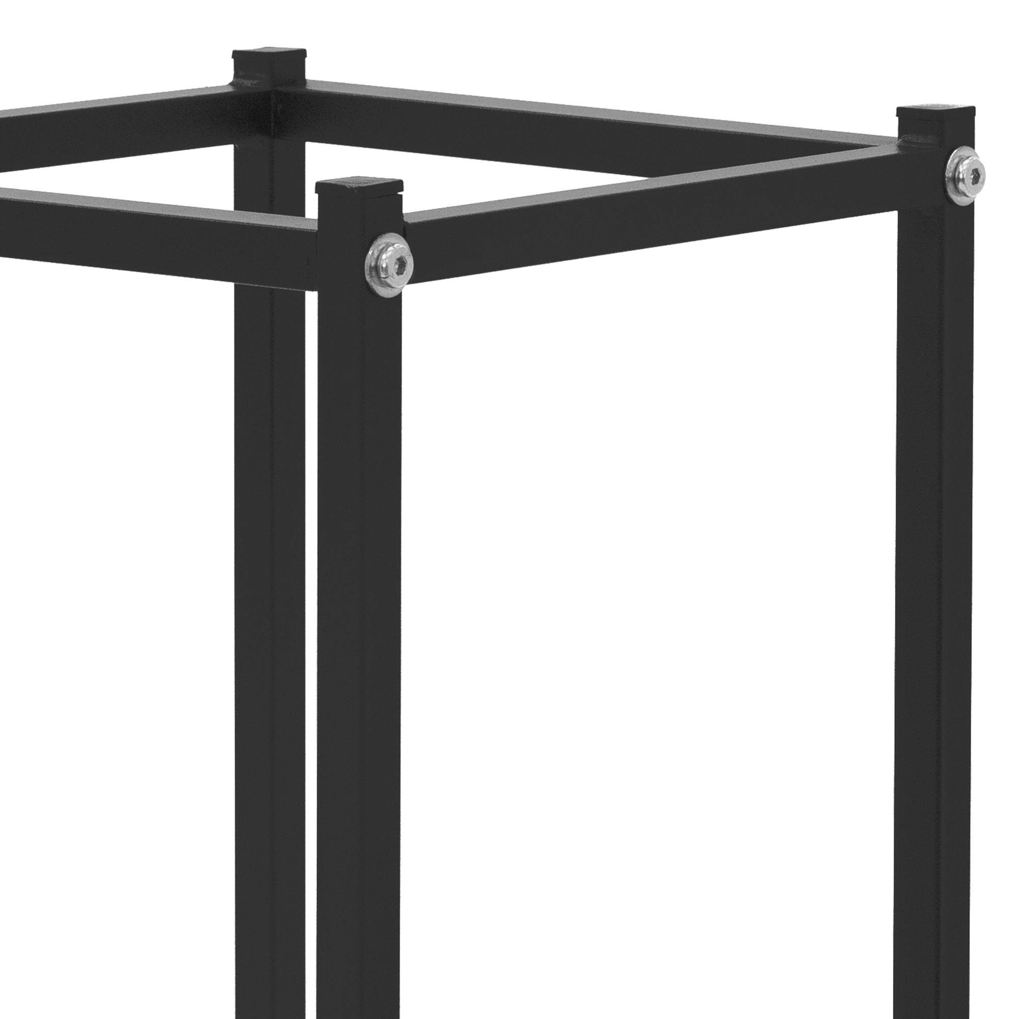 Ml-Design - Range bûches vertical acier noir intérieur/extérieur support bois 33x33x115 cm - Imagen 5