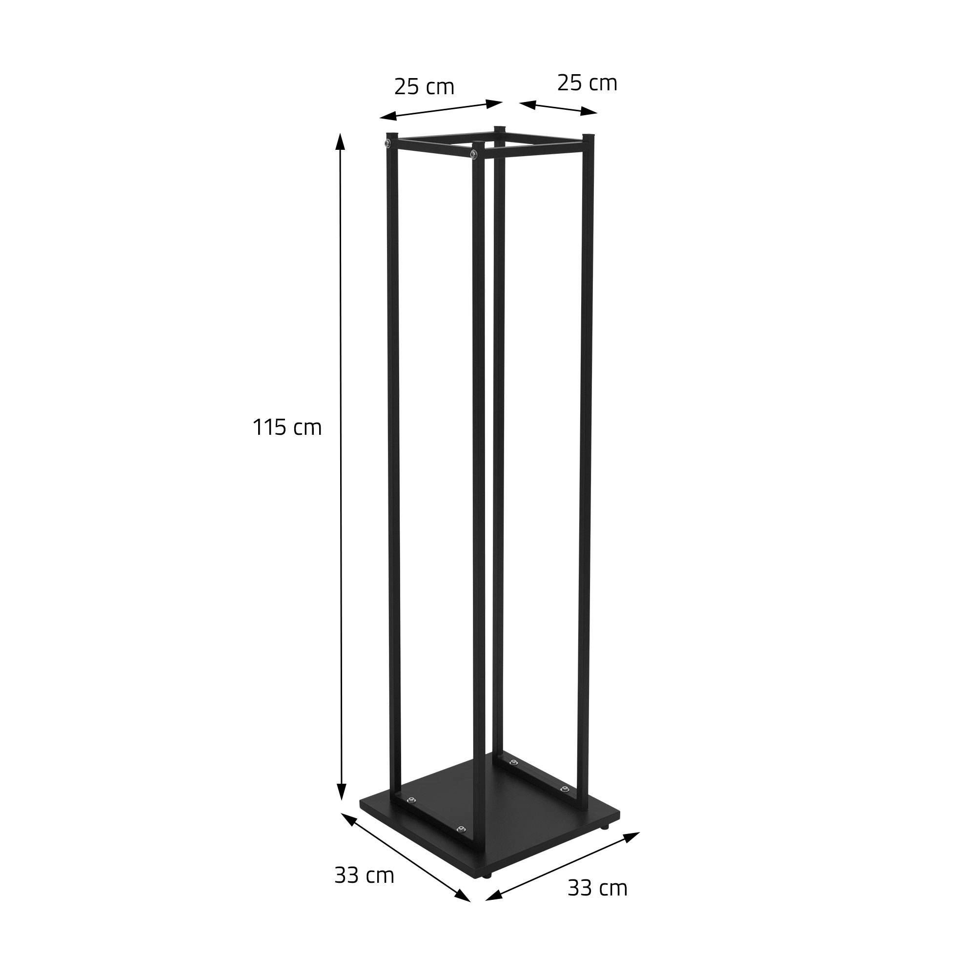 Ml-Design - Range bûches vertical acier noir intérieur/extérieur support bois 33x33x115 cm - Imagen 7