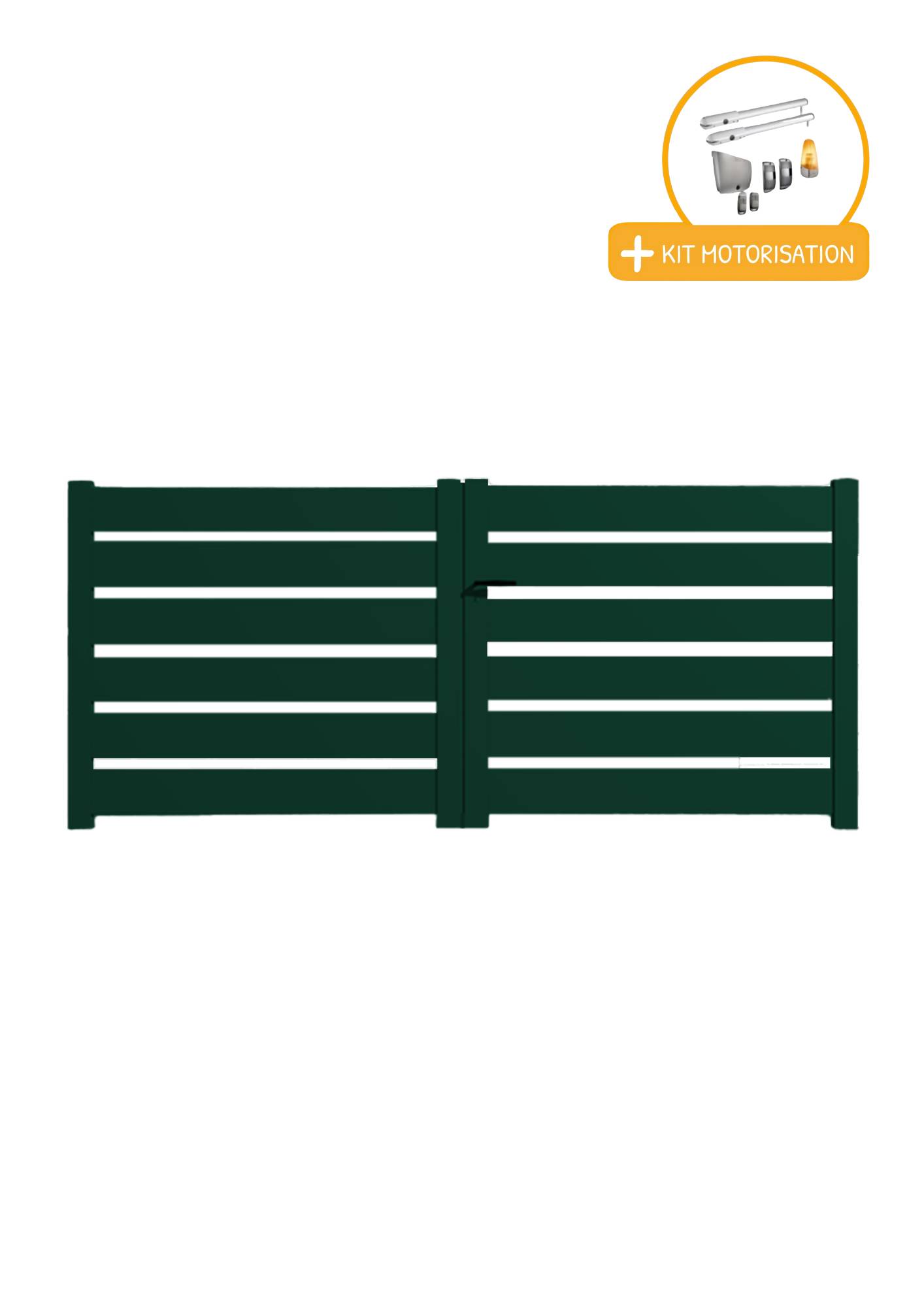 Portail Packit - Portail alu battant SAH en kit +MOT dim. L.3000 (entre piliers) X H.1500 mmMOT SGS Essential (vérins)  Vert (RAL 6005) - Imagen 2