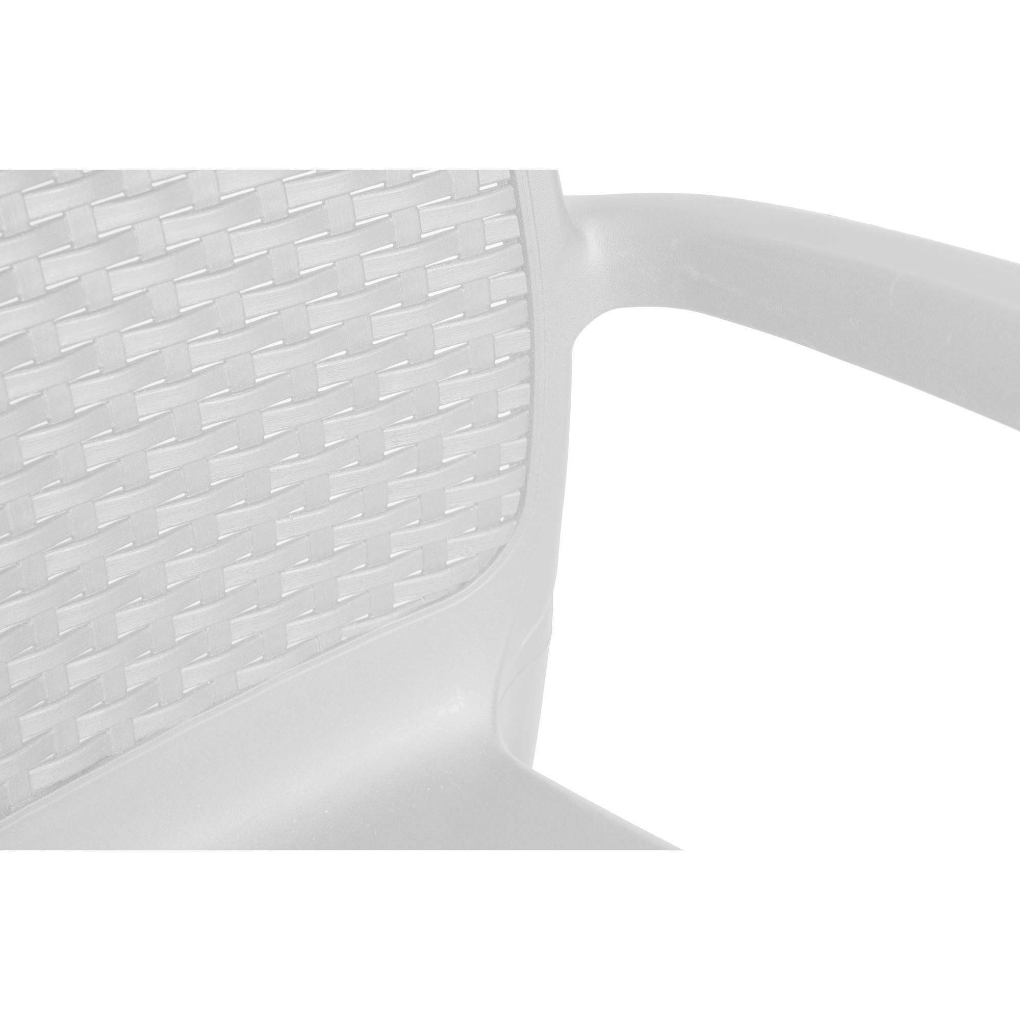 Dmora - Chaise d'extérieur Torino, Siège de jardin, Chaise pour table à manger, Fauteuil d'extérieur effet rotin, 54x60h82 cm, Blanc - Dmora - Imagen 4