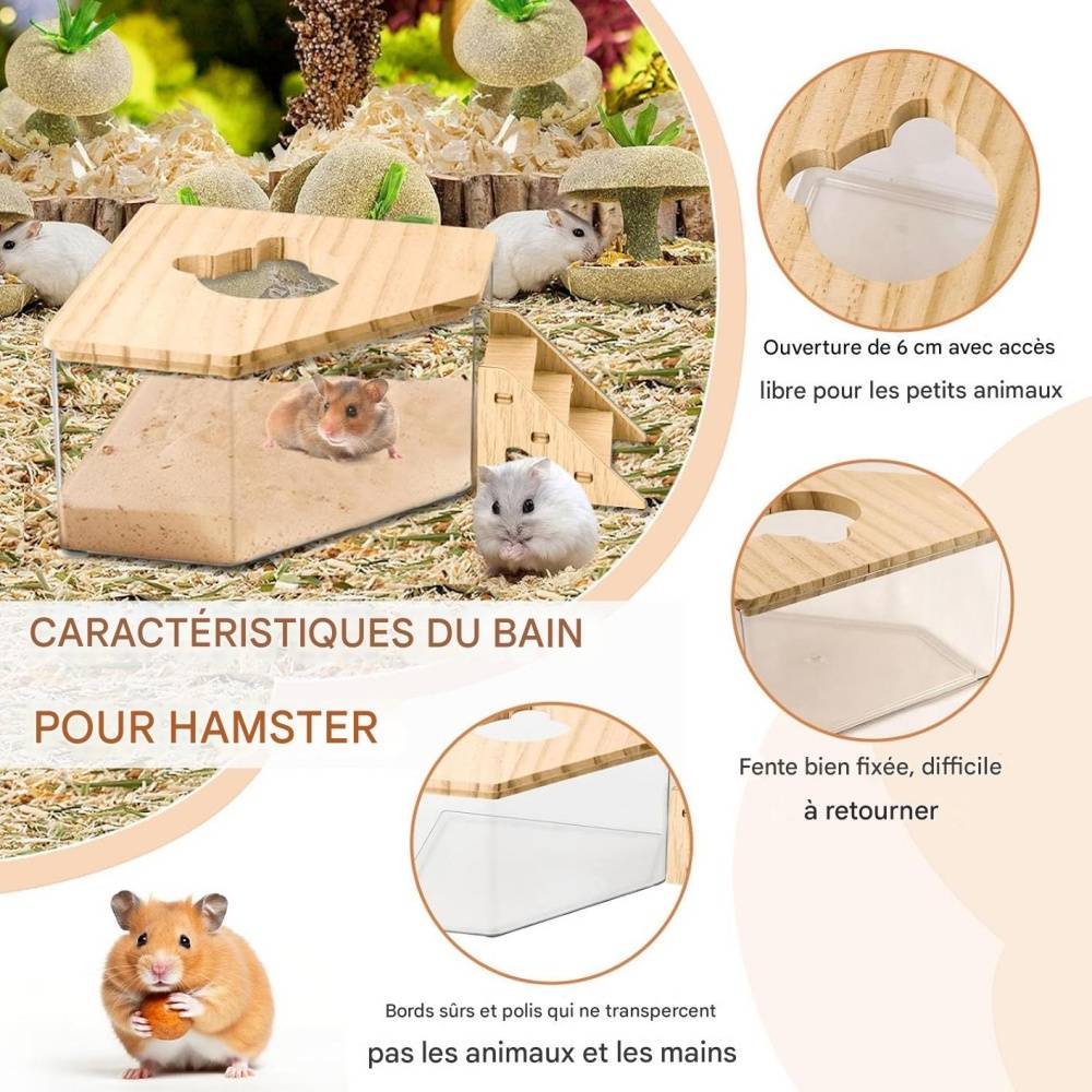 DtopbuyAge - Bac de bain de sable pour hamster, gerbille et chinchilla DtopbuyAge - Image 2