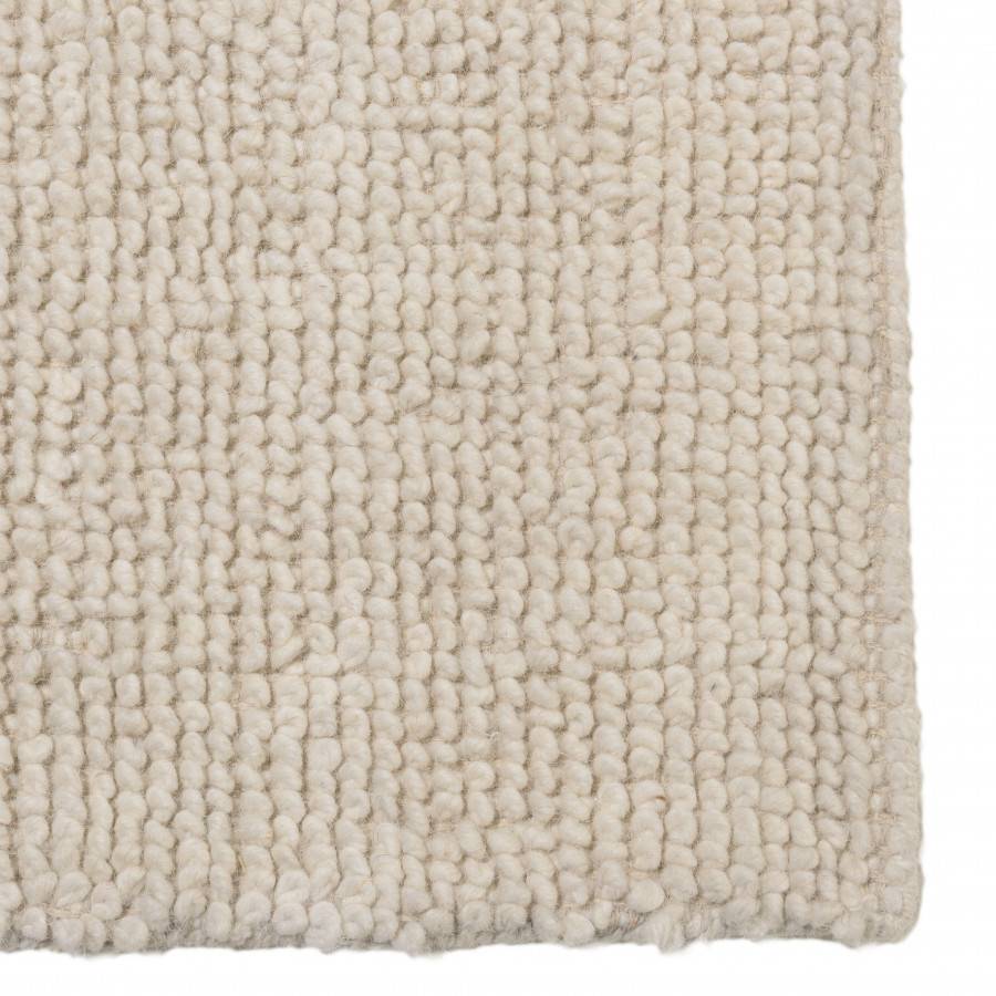 Macabane - CHARLES - Tapis rectangulaire 160x230cm en laine bouclée couleur ivoire - Imagen 6