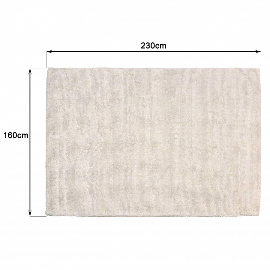 Macabane - CHARLES - Tapis rectangulaire 160x230cm en laine bouclée couleur ivoire - Imagen 9