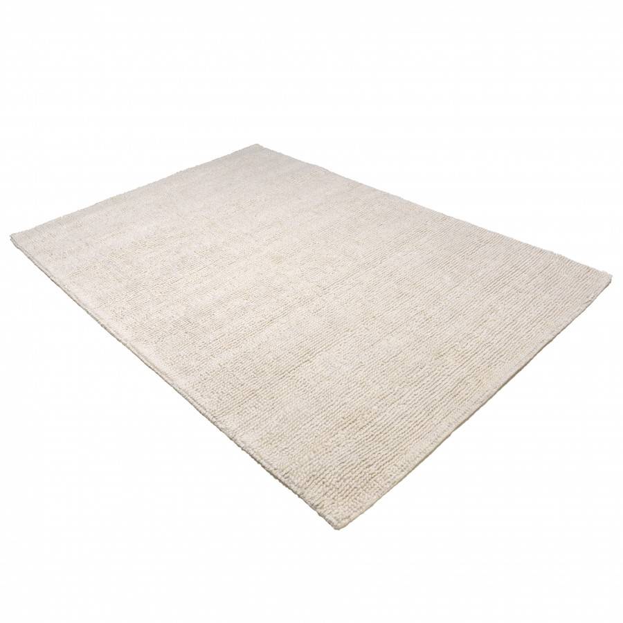 Macabane - CHARLES - Tapis rectangulaire 160x230cm en laine bouclée couleur ivoire - Imagen 1