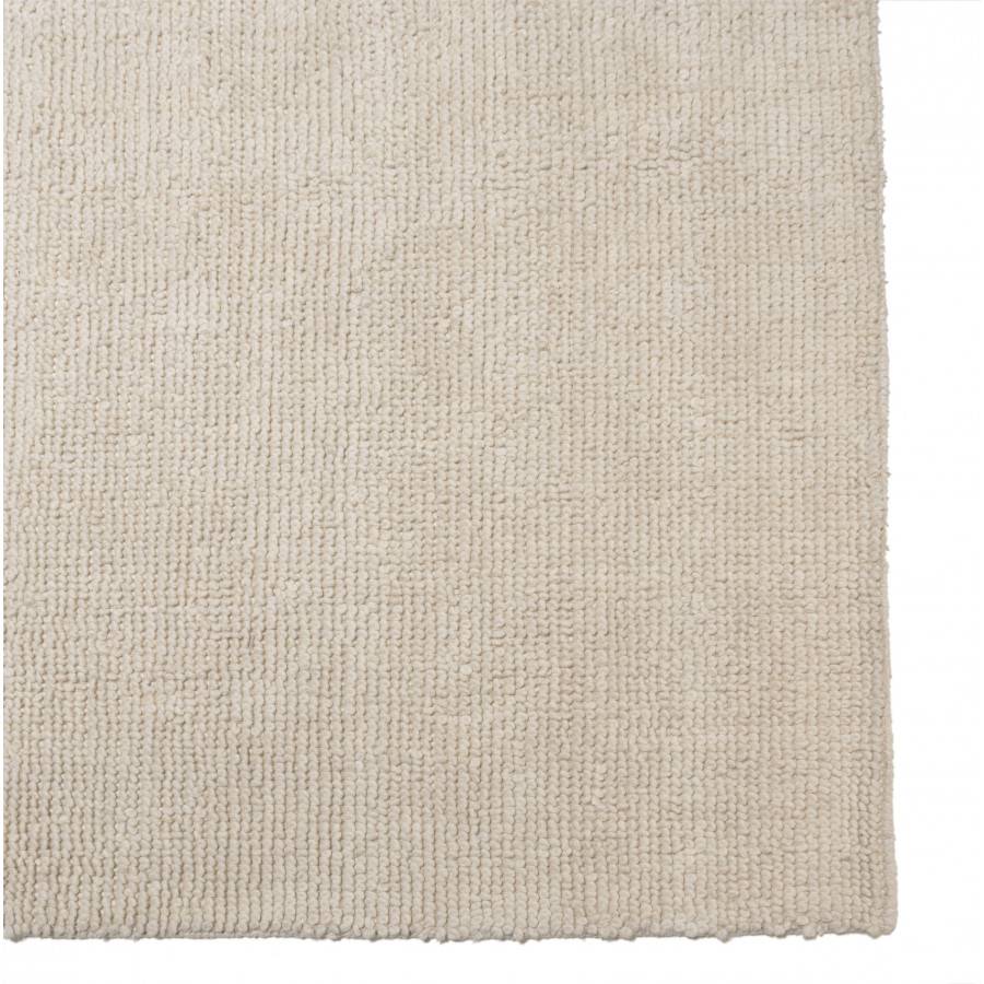 Macabane - CHARLES - Tapis rectangulaire 160x230cm en laine bouclée couleur ivoire - Imagen 4