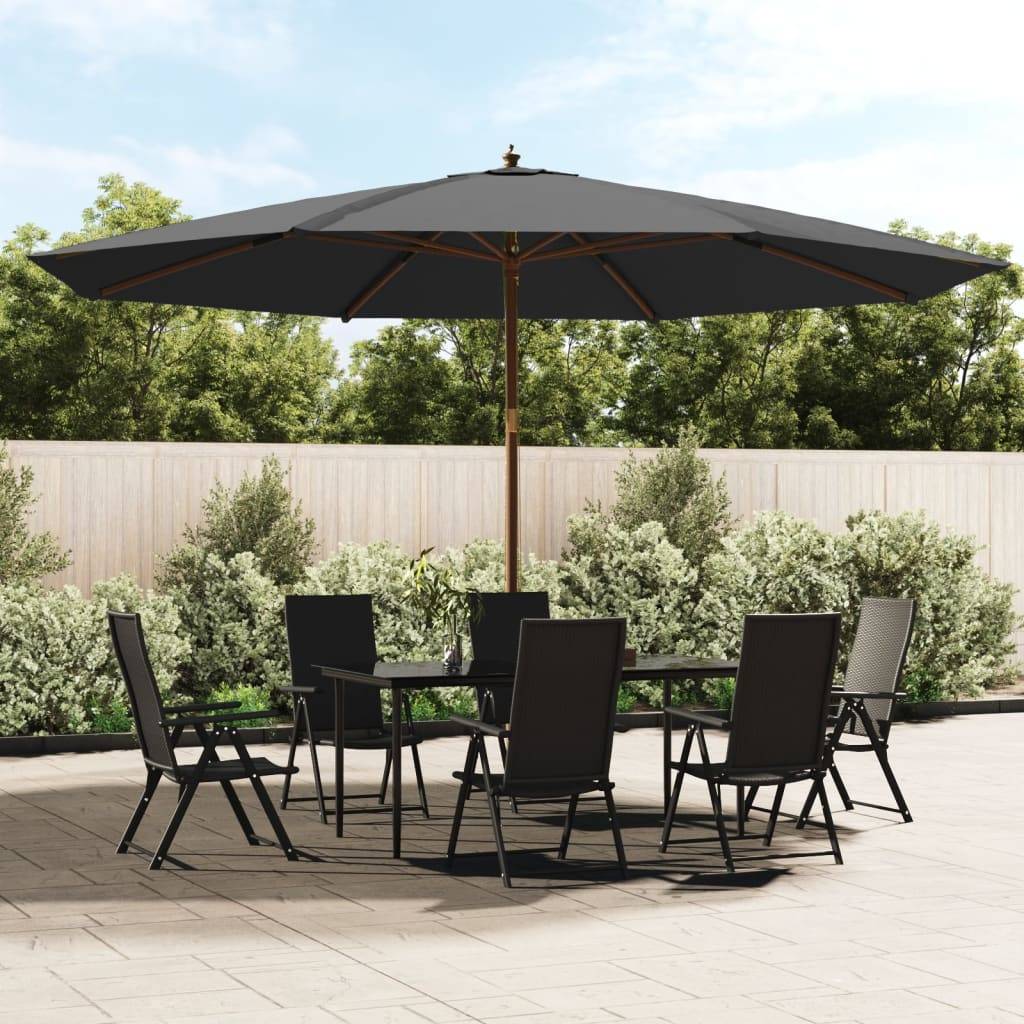 Maison Chic - Parasol de jardin - Parasol d'extérieur avec mât en bois anthracite 400x273 cm P943 - Image 2