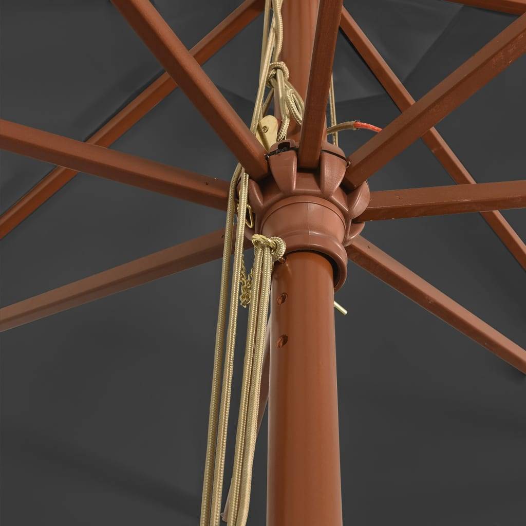 Maison Chic - Parasol de jardin - Parasol d'extérieur avec mât en bois anthracite 400x273 cm P943 - Image 6