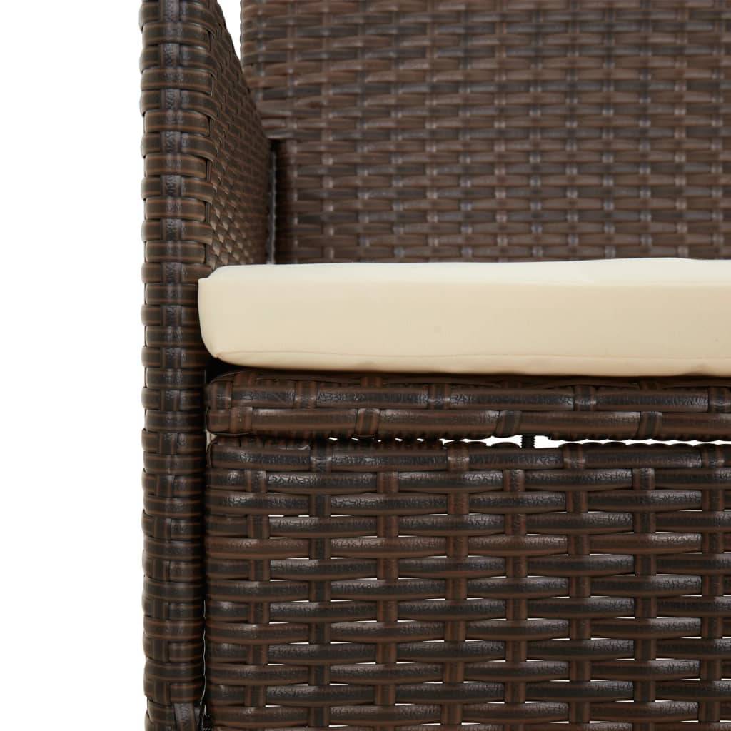 Helloshop26 - Salon de jardin meuble d'extérieur ensemble de mobilier 4 pièces avec coussins marron résine tressée - Imagen 6