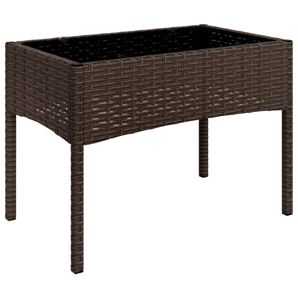 Helloshop26 - Salon de jardin meuble d'extérieur ensemble de mobilier 4 pièces avec coussins marron résine tressée - Imagen 2