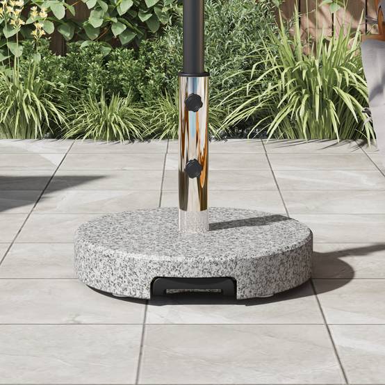 Base de Parasol - Support de Parasol mobile avec poignée Gris Granit 29 kg Ronde - Image 4