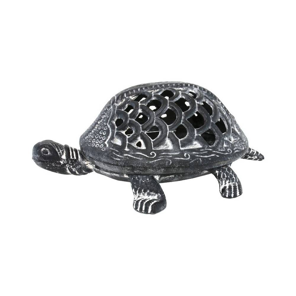Bougeoir tortue en fonte gris 28 x 21 x 12 cm Chemin de campagne - Imagen 1