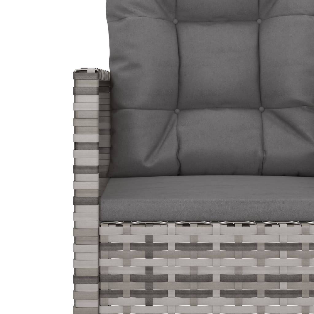 Fauteuil de jardin - Chaise de jardin - Fauteuil d'extérieur avec coussins Gris Résine tressée - MEUBLE PRO - Image 7