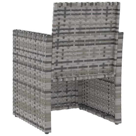 Fauteuil de jardin - Chaise de jardin - Fauteuil d'extérieur avec coussins Gris Résine tressée - MEUBLE PRO - Image 6