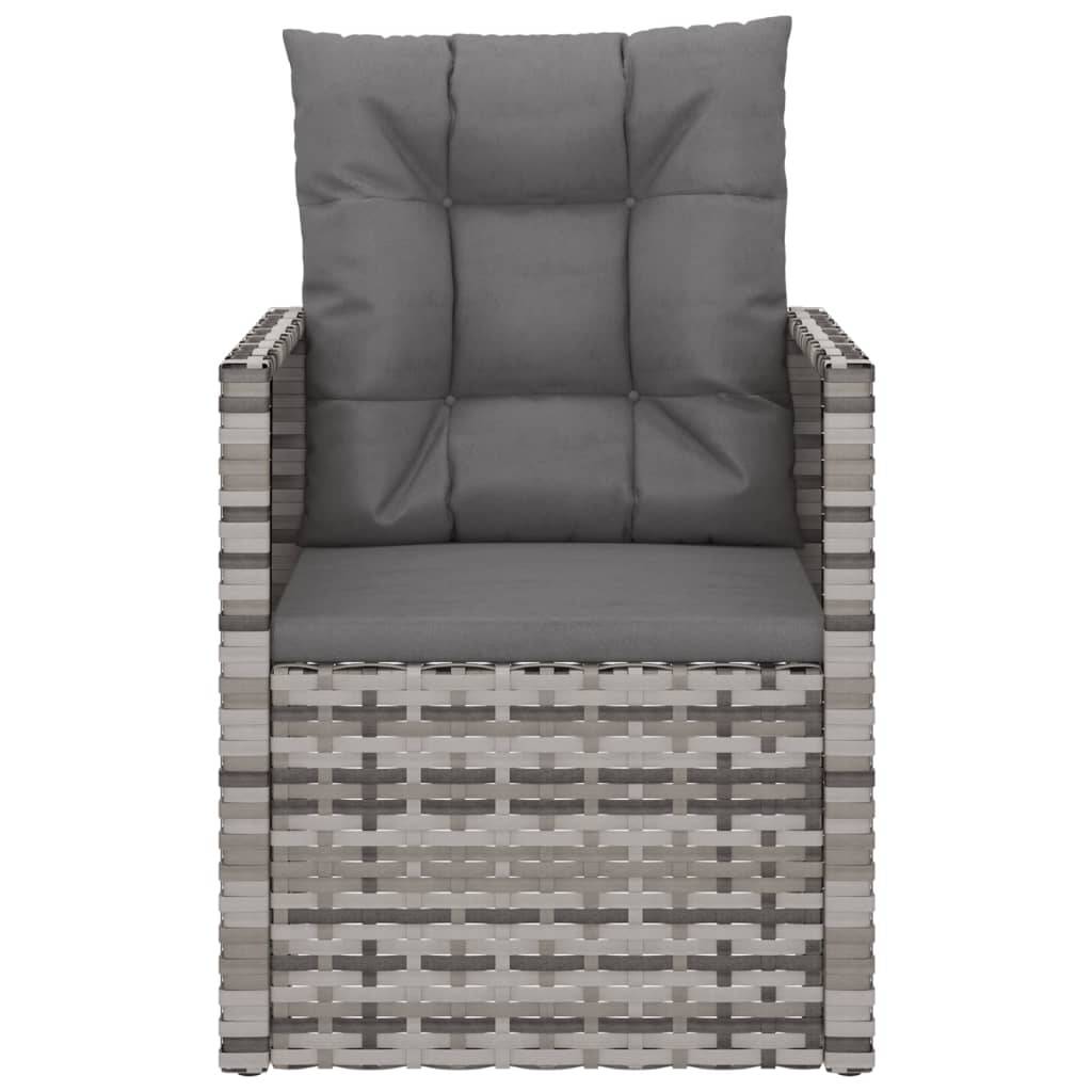 Fauteuil de jardin - Chaise de jardin - Fauteuil d'extérieur avec coussins Gris Résine tressée - MEUBLE PRO - Image 4