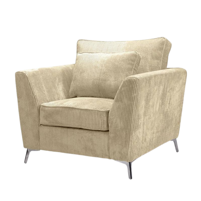 Fauteuil Isla velours côtelé beige - Image 1