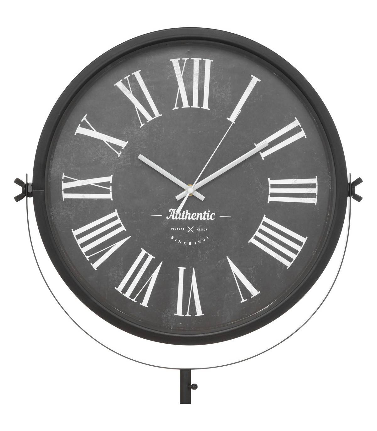 Horloge à poser sur trépied en bois et métal effet vieilli H 150 cm - Imagen 2