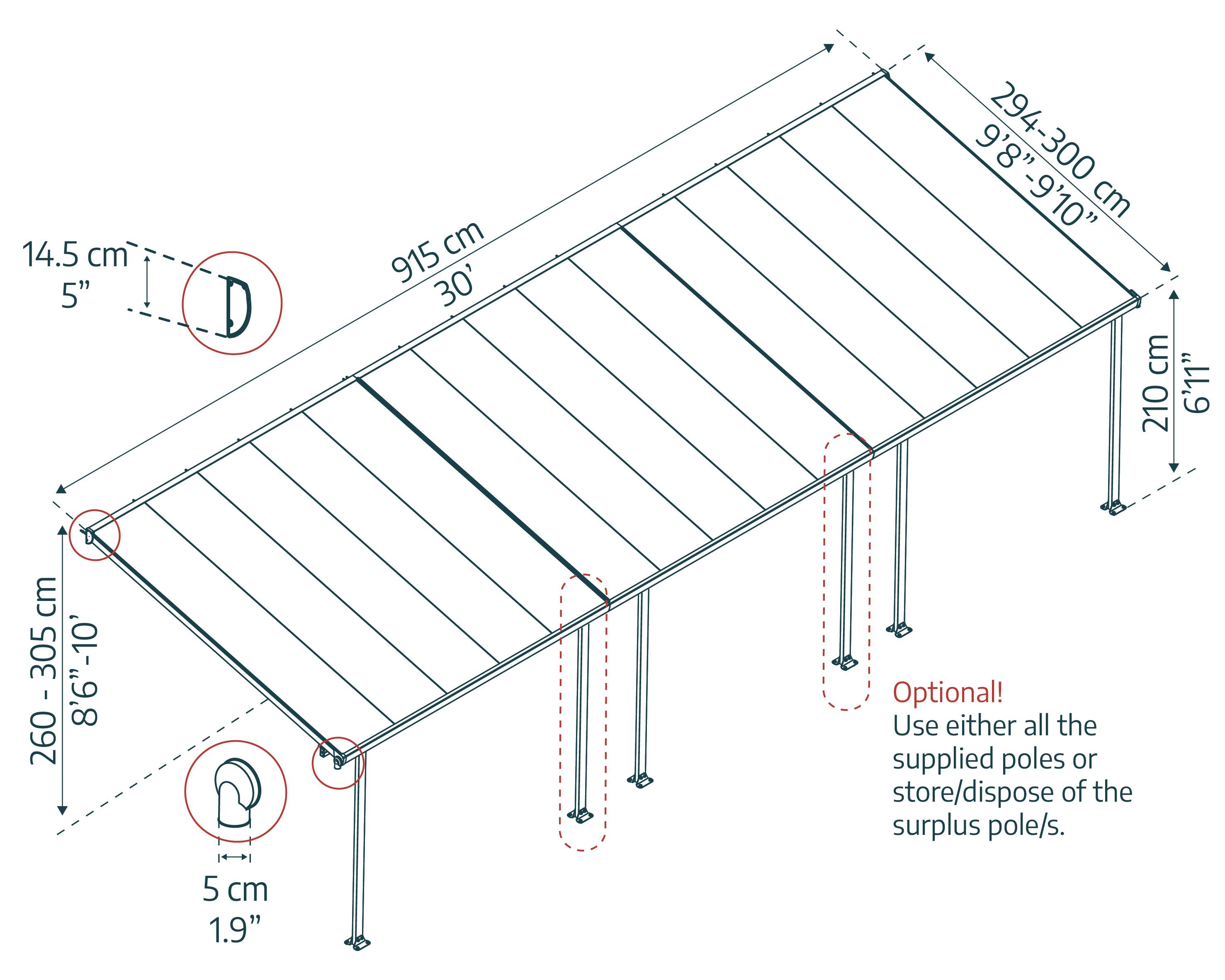 Canopia - Canopia Pergola Feria 3X9,2 Grise - Imagen 5