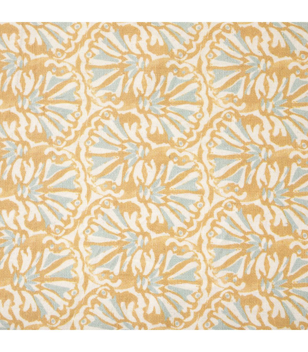 Nappe en polycoton Ocre Blanc et Vert céladon 150 x 250 cm - Imagen 2